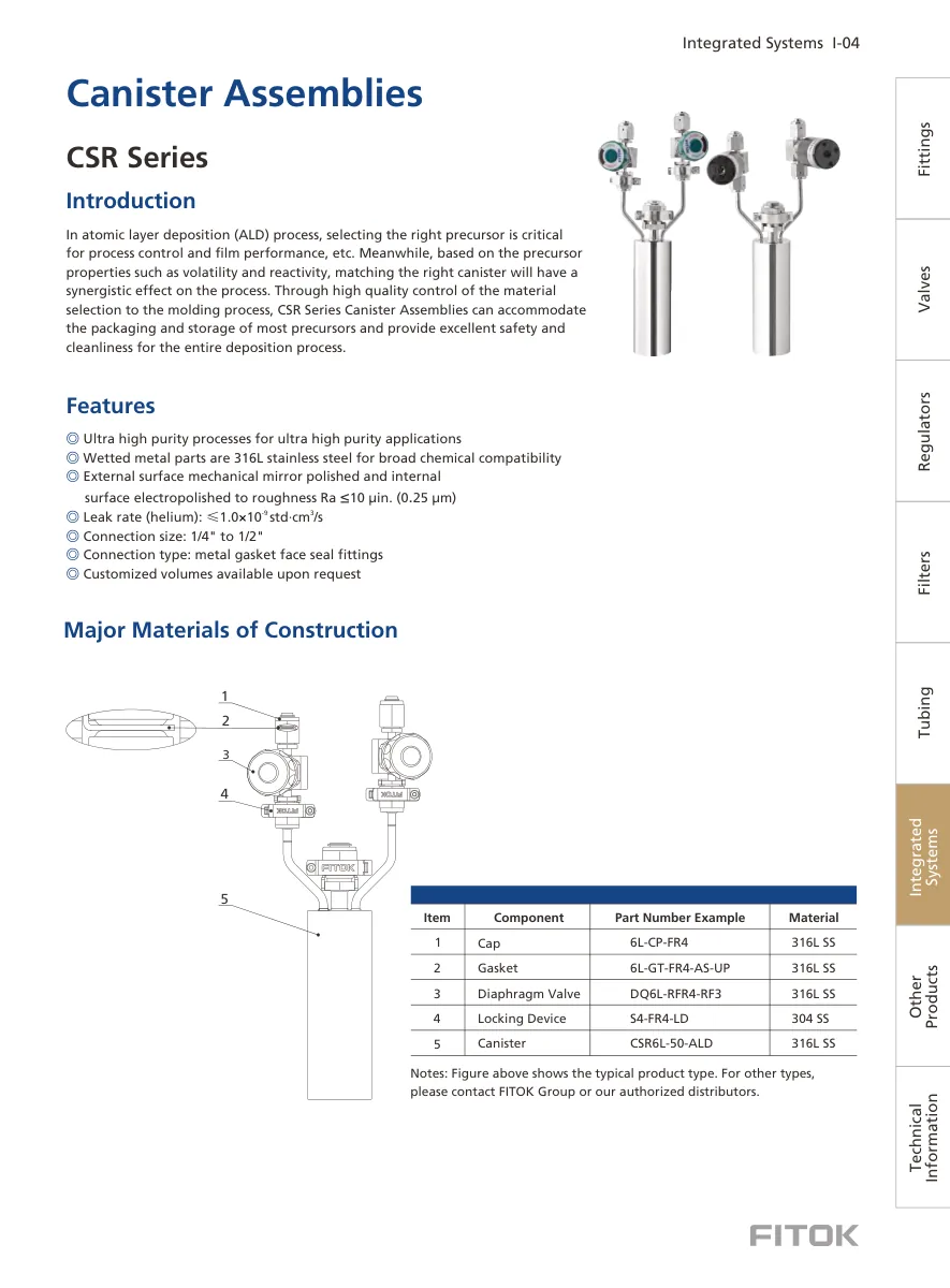 Canister Assemblies, CSR Series
