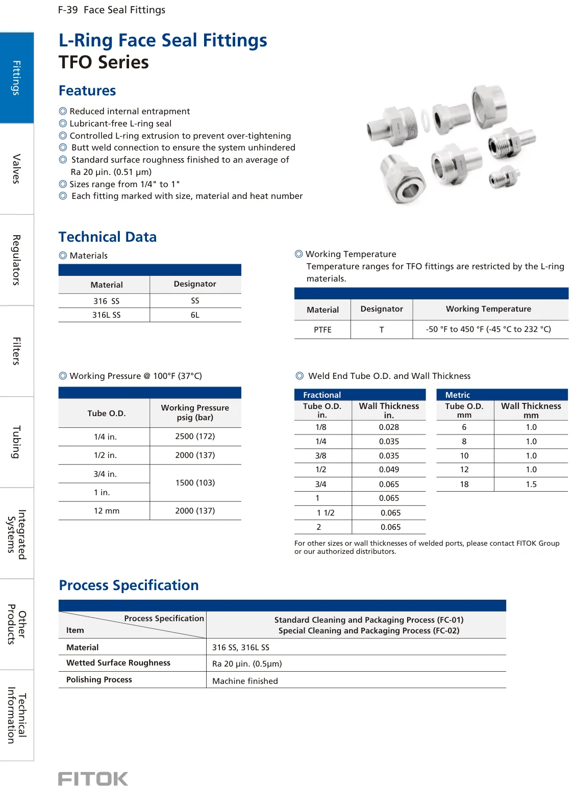 L-Ring Face Seal Fittings, TFO Series