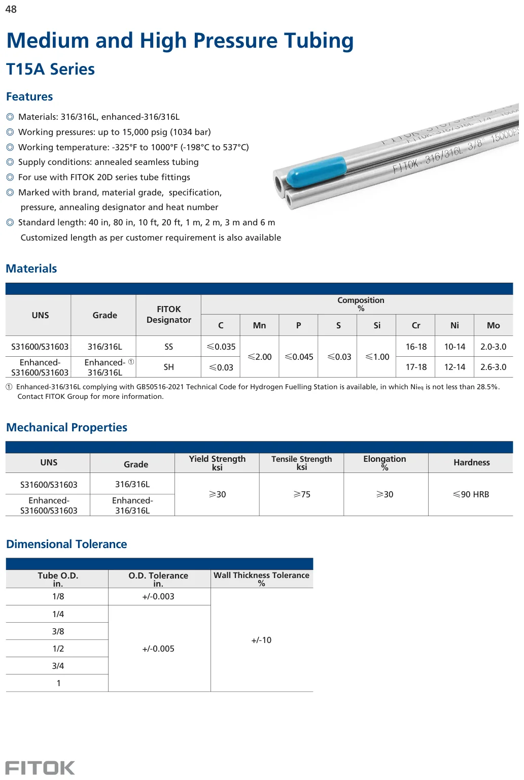 Medium and High Pressure Tubing