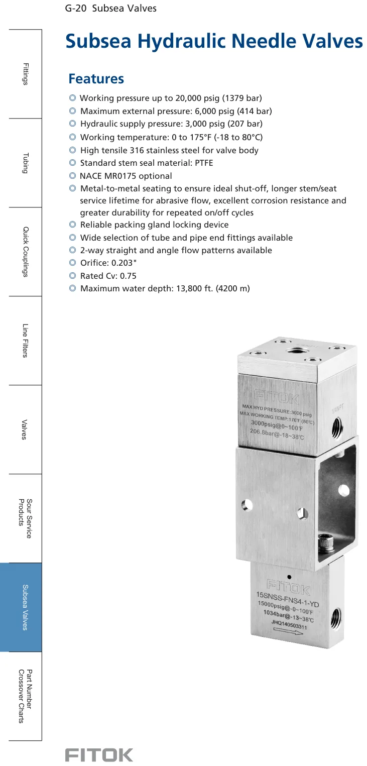 Subsea Hydraulic Needle Valves (Catalog)