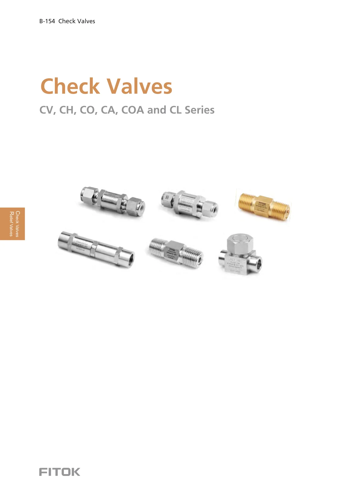 Check Valves, CV, CH, CO, CA, COA and CL Series