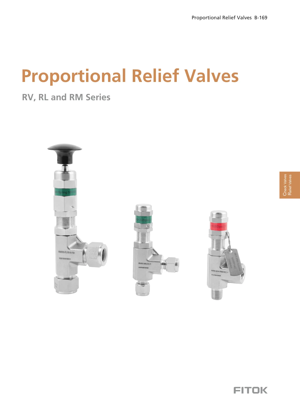 Proportional Relief Valves, RL, RM, and RV Series