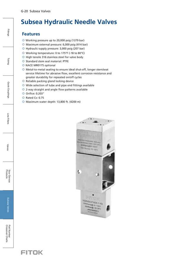 Subsea Hydraulic Needle Valves
